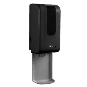 black wall mount hand sanitizer dispener